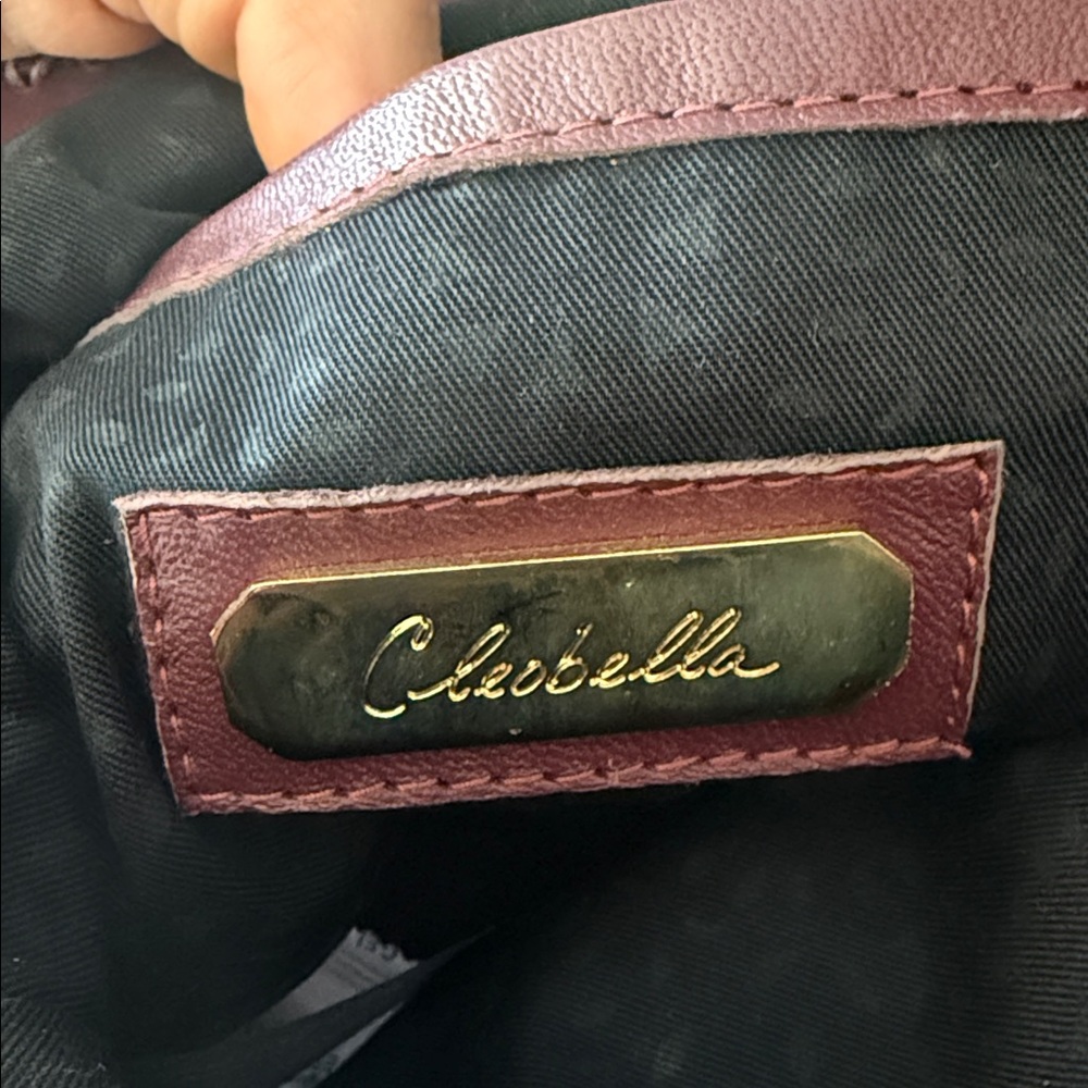 NEW CLEOBELLA Elegant Burgundy maroon genuine leather Clutch - Picture 5 of 6